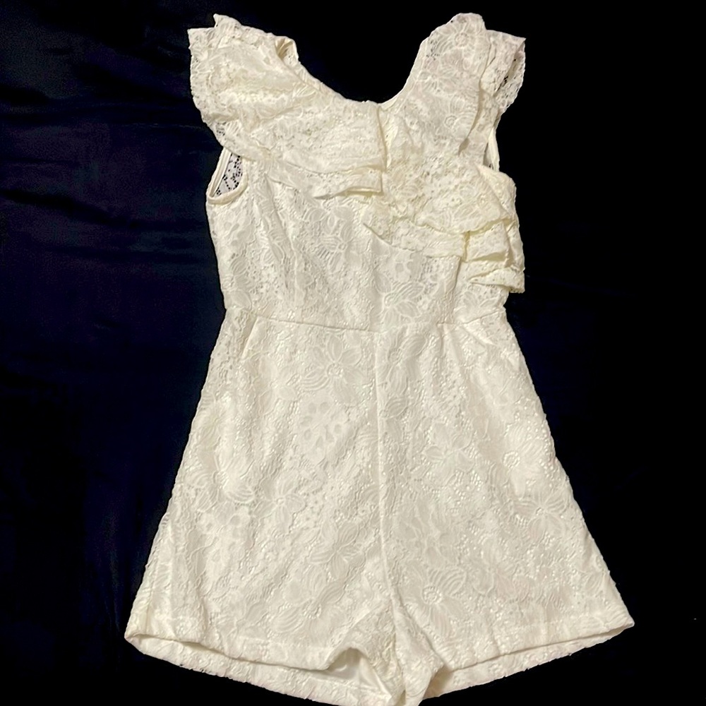 Women’s Dygarni California white lace romper (S)